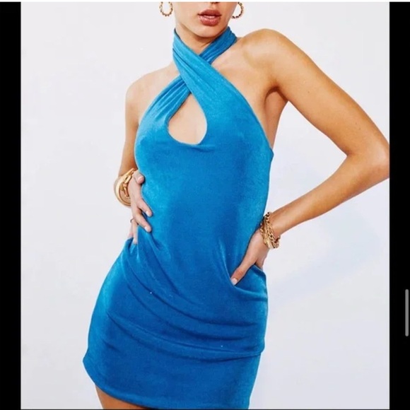 Princess Polly Lioness Blue Dress - Picture 1 of 5